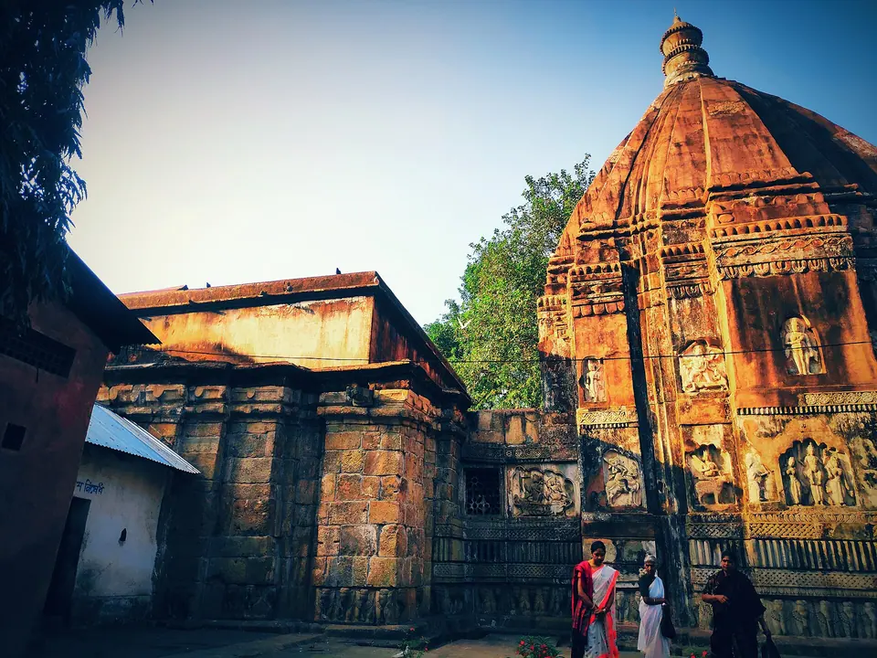 The carved stone shikhara of Hayagriva Madhava Temple on Monikut hill at Hajo, Assam
